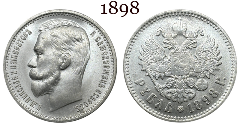 Russia Empire 1886 1888 1894 1895 1896 1897 1898 1899 1900 1901 1906 1907 1908 1912 1913 1 One Ruble Nikolai II Silver Plated Replica Coin Commemorative Medal,Historical Collectible Art Craft For Enthusiasts