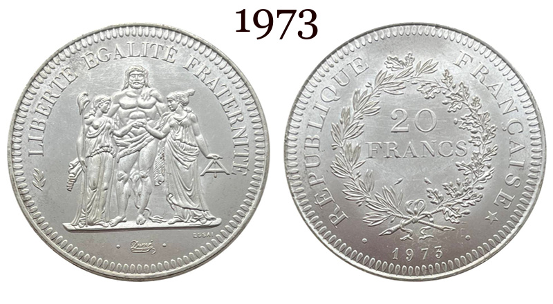 France 1973 20 Francs French Hercule De Dupre Silver Plated Replica Coin Commemorative Medal,Historical Collectible Art Craft For Enthusiasts