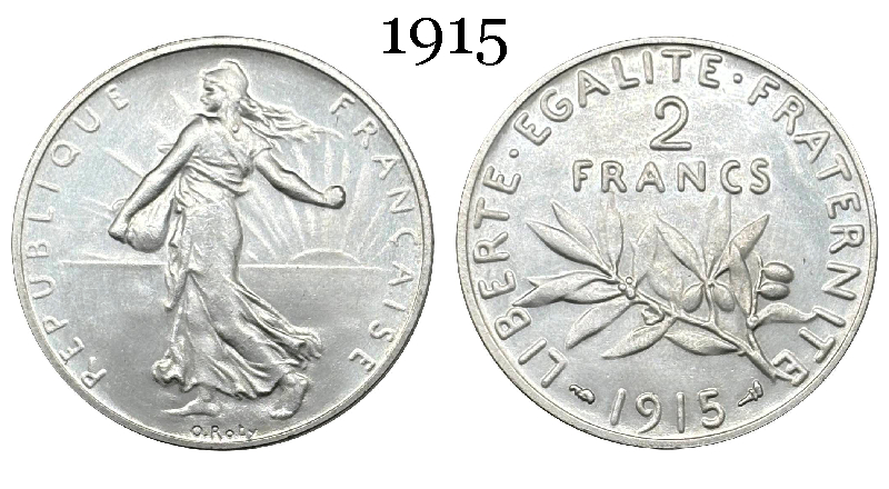 France 2 Francs 1914 1915 1916 1917 Liberte Egalite Republic Silver Plated Replica Coin Commemorative Medal,Historical Collectible Art Craft For Enthusiasts