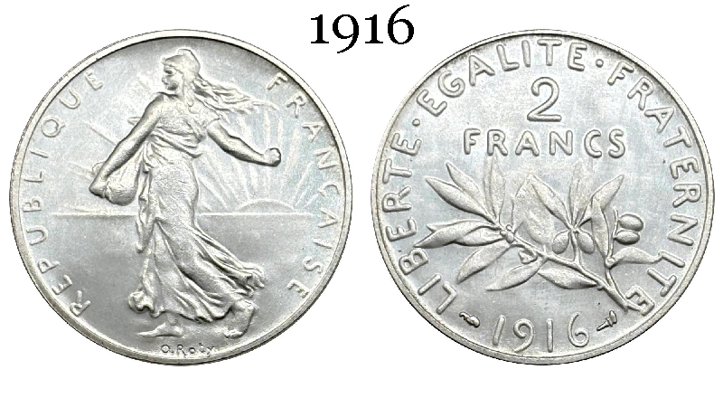France 2 Francs 1914 1915 1916 1917 Liberte Egalite Republic Silver Plated Replica Coin Commemorative Medal,Historical Collectible Art Craft For Enthusiasts