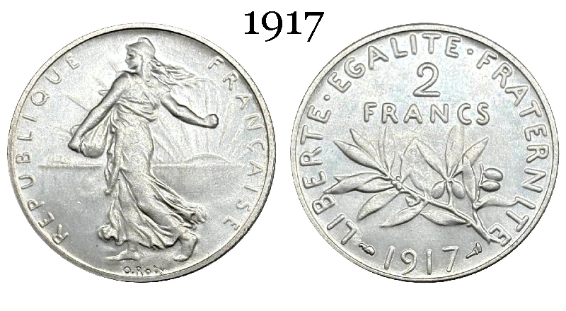 France 2 Francs 1914 1915 1916 1917 Liberte Egalite Republic Silver Plated Replica Coin Commemorative Medal,Historical Collectible Art Craft For Enthusiasts