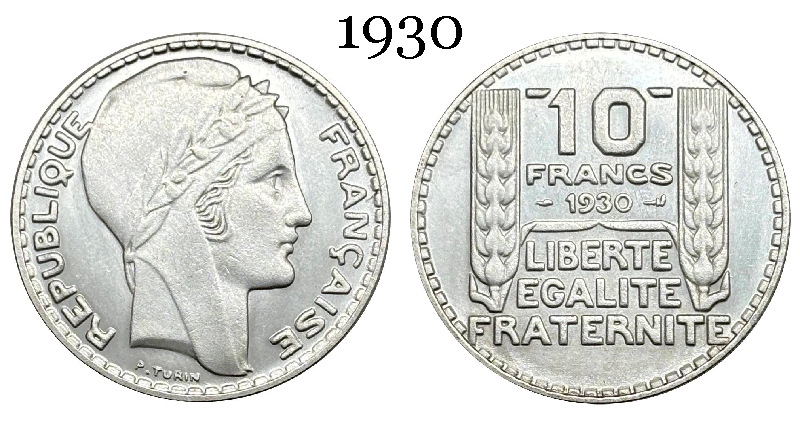 France 10 Francs 1930 1931 1932 1933 1934 Liberte Republic Silver Plated Replica Coin Commemorative Medal,Historical Collectible Art Craft For Enthusiasts