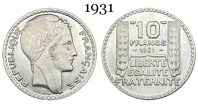 France 10 Francs 1930 1931 1932 1933 1934 Liberte Republic Silver Plated Replica Coin Commemorative Medal,Historical Collectible Art Craft For Enthusiasts