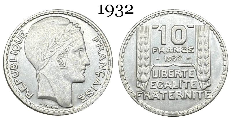 France 10 Francs 1930 1931 1932 1933 1934 Liberte Republic Silver Plated Replica Coin Commemorative Medal,Historical Collectible Art Craft For Enthusiasts
