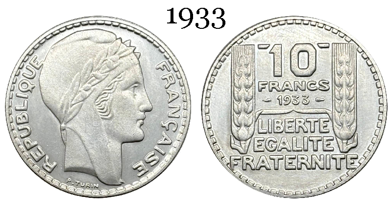 France 10 Francs 1930 1931 1932 1933 1934 Liberte Republic Silver Plated Replica Coin Commemorative Medal,Historical Collectible Art Craft For Enthusiasts