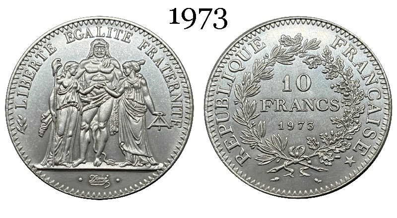 France 10 Francs 1965 1966 1967 1968 1969 1970 1971 Fifth Republic Metropolitan Silver Plated Replica Coin Commemorative Medal,Historical Collectible Art Craft For Enthusiasts