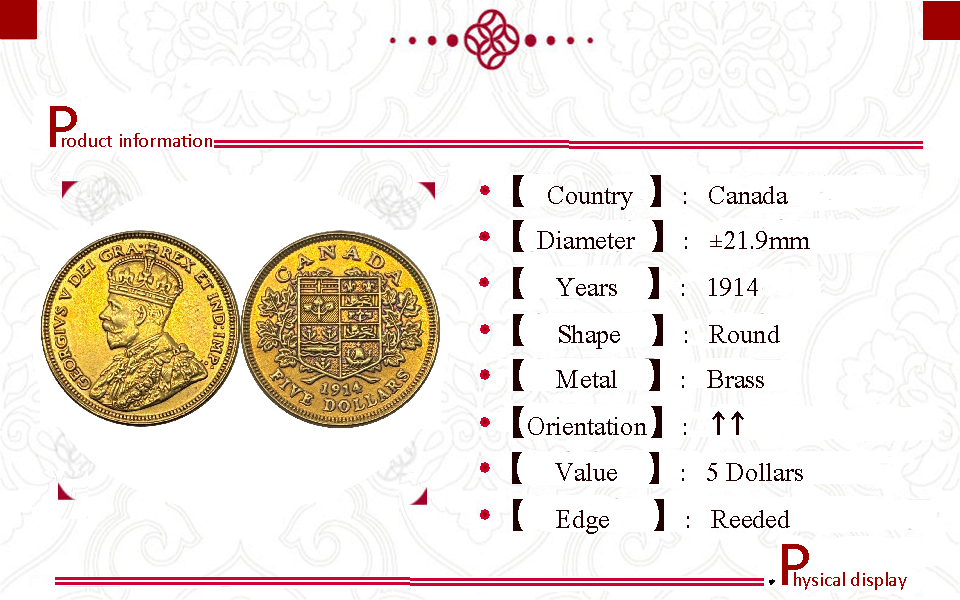 Russia 1914 5 Dollars Nicholas II Russia Empire Replica Coin Commemorative Medal,Historical Collectible Art Craft For Enthusiasts