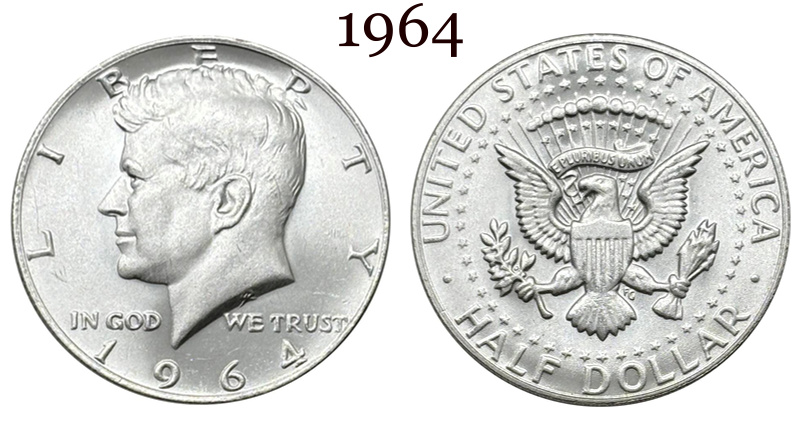 US 1964-1974 15 Pcs United States ½ Kennedy Half Dollar Liberty Silver Plated Replica Coin Commemorative Medal,Historical Collectible Art Craft For Enthusiasts