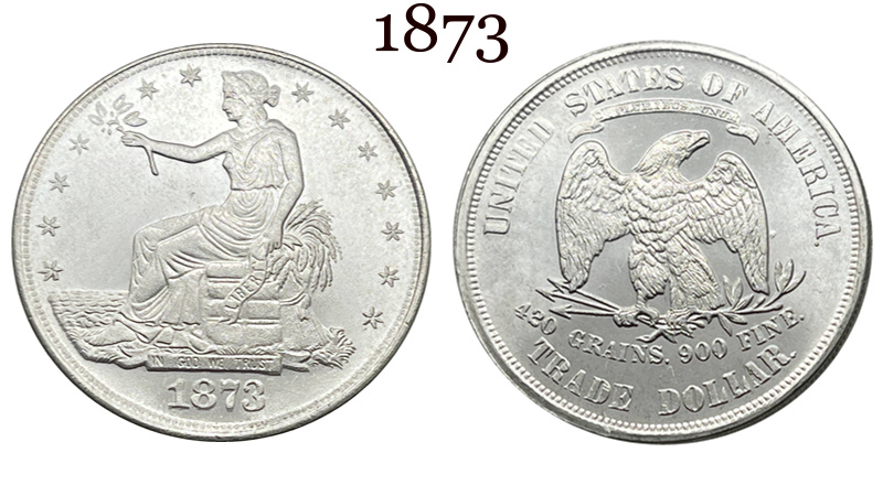 US 1873 - 1885 25 Pcs 1873-1885 No Mint 13 Pcs 1873-1885 CC 6 Pcs 1873-1885 S 6 Pcs Sell United States America 1 One Trade Dollar Liberty Silver Plated Replica Coin Commemorative Medal,Historical Collectible Art Craft For Enthusiasts