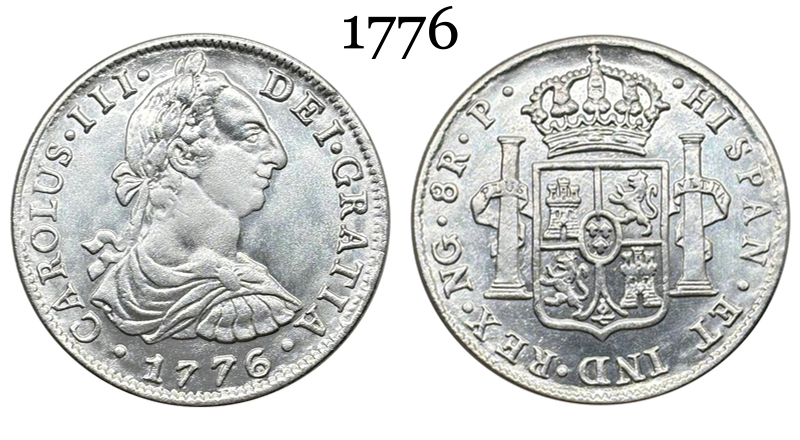 Mexico 1776 1778 8 Reals Carlos III Bust Facing Right Silver Plated Replica Coin Commemorative Medal,Historical Collectible Art Craft For Enthusiasts