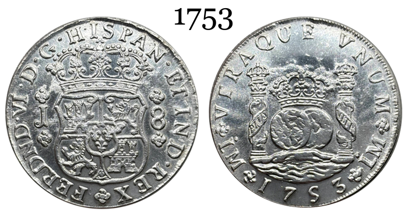 Mexico 8 Reales Fernando VI 1756 1755 1753 1767 1770 Silver Plated Replica Coin Commemorative Medal,Historical Collectible Art Craft For Enthusiasts