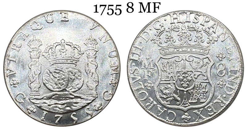 Mexico 8 Reales Fernando VI 1756 1755 1753 1767 1770 Silver Plated Replica Coin Commemorative Medal,Historical Collectible Art Craft For Enthusiasts