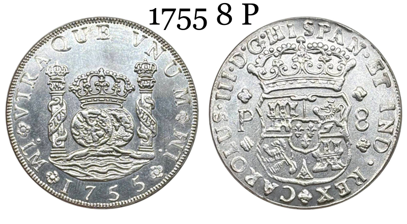 Mexico 8 Reales Fernando VI 1756 1755 1753 1767 1770 Silver Plated Replica Coin Commemorative Medal,Historical Collectible Art Craft For Enthusiasts