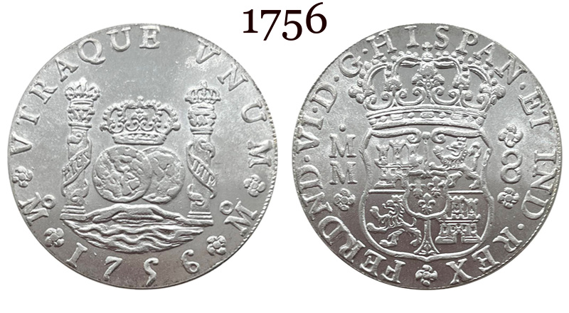 Mexico 8 Reales Fernando VI 1756 1755 1753 1767 1770 Silver Plated Replica Coin Commemorative Medal,Historical Collectible Art Craft For Enthusiasts