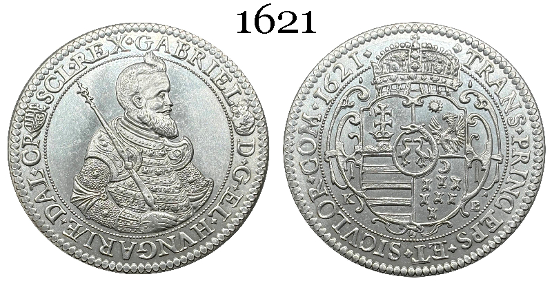 Hungarian States 1621 One 1 Thaler Gabriel Bethlen Silver Plated Replica Coin Commemorative Medal,Historical Collectible Art Craft For Enthusiasts