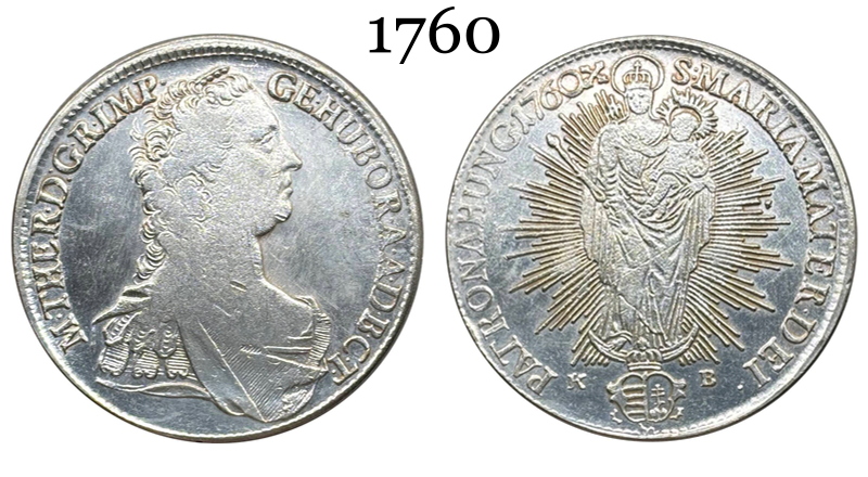Hungary 1760 1763 1 Thaler Maria Theresa Silver Plated Replica Coin Commemorative Medal,Historical Collectible Art Craft For Enthusiasts