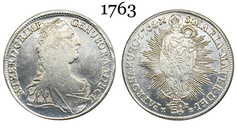 Hungary 1760 1763 1 Thaler Maria Theresa Silver Plated Replica Coin Commemorative Medal,Historical Collectible Art Craft For Enthusiasts