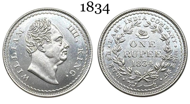East British India Company William IIII King 1834 One Rupee Brass Plated Silver Replica Coin Commemorative Medal,Historical Collectible Art Craft For Enthusiasts