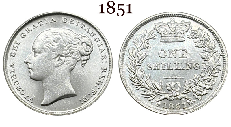 United Kingdom 1838 1839 1840 1844 1850 1851 1852 1853 1858 1869 1871 1879 1881 1883 1 One Shilling Victoria British Portrait Silver Plated Replica Coin Commemorative Medal,Historical Collectible Art Craft For Enthusiasts