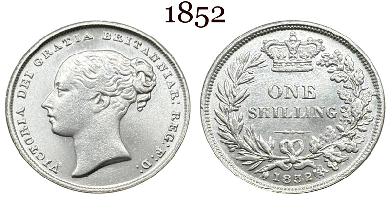 United Kingdom 1838 1839 1840 1844 1850 1851 1852 1853 1858 1869 1871 1879 1881 1883 1 One Shilling Victoria British Portrait Silver Plated Replica Coin Commemorative Medal,Historical Collectible Art Craft For Enthusiasts