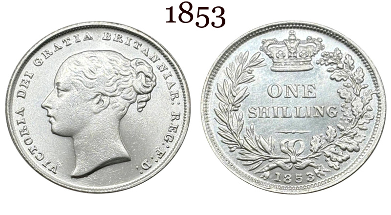 United Kingdom 1838 1839 1840 1844 1850 1851 1852 1853 1858 1869 1871 1879 1881 1883 1 One Shilling Victoria British Portrait Silver Plated Replica Coin Commemorative Medal,Historical Collectible Art Craft For Enthusiasts
