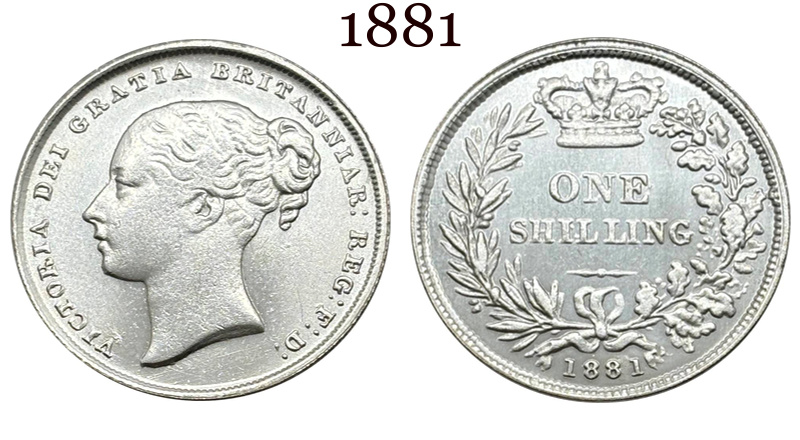 United Kingdom 1838 1839 1840 1844 1850 1851 1852 1853 1858 1869 1871 1879 1881 1883 1 One Shilling Victoria British Portrait Silver Plated Replica Coin Commemorative Medal,Historical Collectible Art Craft For Enthusiasts