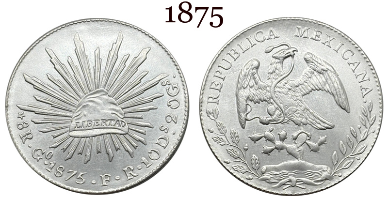 Mexico 1875 -1894 10 Pcs Selling 8 Reales Eagle With Snake Silver Plated Replica Coin Commemorative Medal,Historical Collectible Art Craft For Enthusiasts