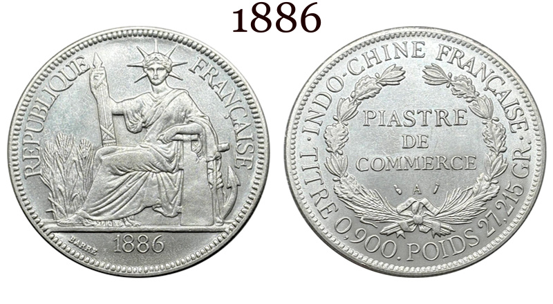 France Indochina 1 One Piastre 1886-1928 21 Pcs Selling Silver Plated Replica Coin Commemorative Medal,Historical Collectible Art Craft For Enthusiasts