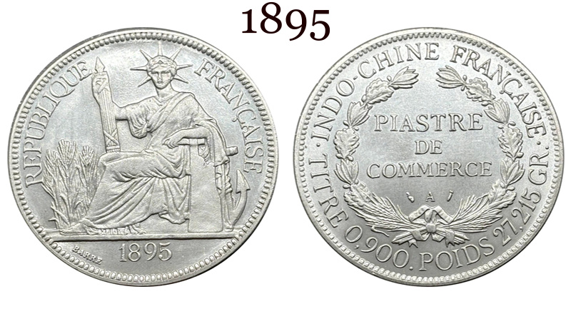 France Indochina 1 One Piastre 1886 1887 1888 1890 1895 1898 1899 1901 1906 1908 1909 1910 1913 1921 1922 1924 1925 1926 1927 1928 French Indochina Silver Plated Replica Coin Commemorative Medal,Historical Collectible Art Craft For Enthusiasts