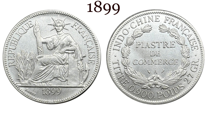 France Indochina 1 One Piastre 1886 1887 1888 1890 1895 1898 1899 1901 1906 1908 1909 1910 1913 1921 1922 1924 1925 1926 1927 1928 French Indochina Silver Plated Replica Coin Commemorative Medal,Historical Collectible Art Craft For Enthusiasts