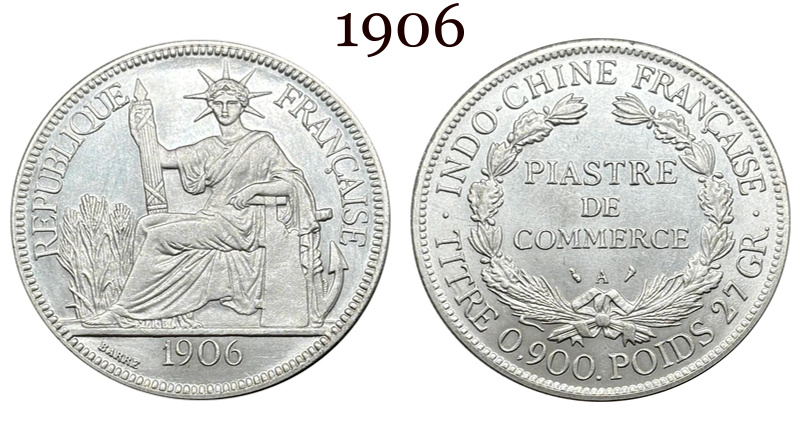 France Indochina 1 One Piastre 1886 1887 1888 1890 1895 1898 1899 1901 1906 1908 1909 1910 1913 1921 1922 1924 1925 1926 1927 1928 French Indochina Silver Plated Replica Coin Commemorative Medal,Historical Collectible Art Craft For Enthusiasts