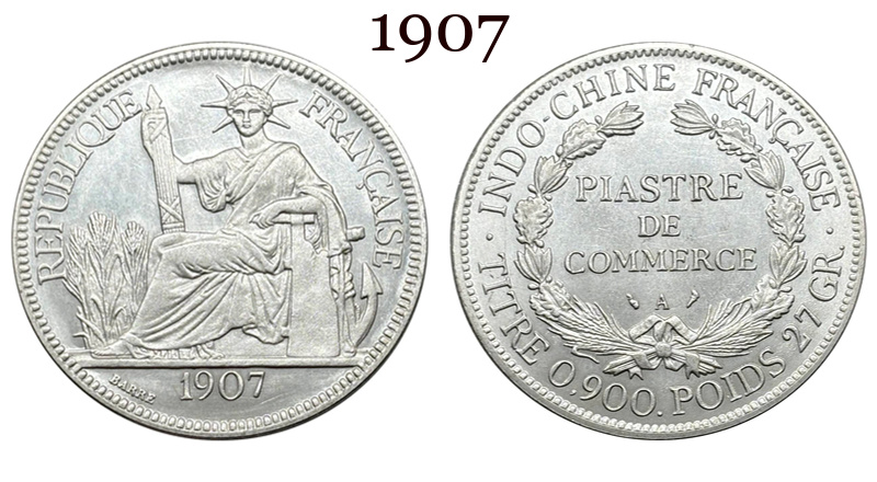 France Indochina 1 One Piastre 1886 1887 1888 1890 1895 1898 1899 1901 1906 1908 1909 1910 1913 1921 1922 1924 1925 1926 1927 1928 French Indochina Silver Plated Replica Coin Commemorative Medal,Historical Collectible Art Craft For Enthusiasts