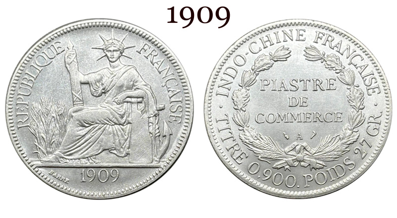 France Indochina 1 One Piastre 1886 1887 1888 1890 1895 1898 1899 1901 1906 1908 1909 1910 1913 1921 1922 1924 1925 1926 1927 1928 French Indochina Silver Plated Replica Coin Commemorative Medal,Historical Collectible Art Craft For Enthusiasts