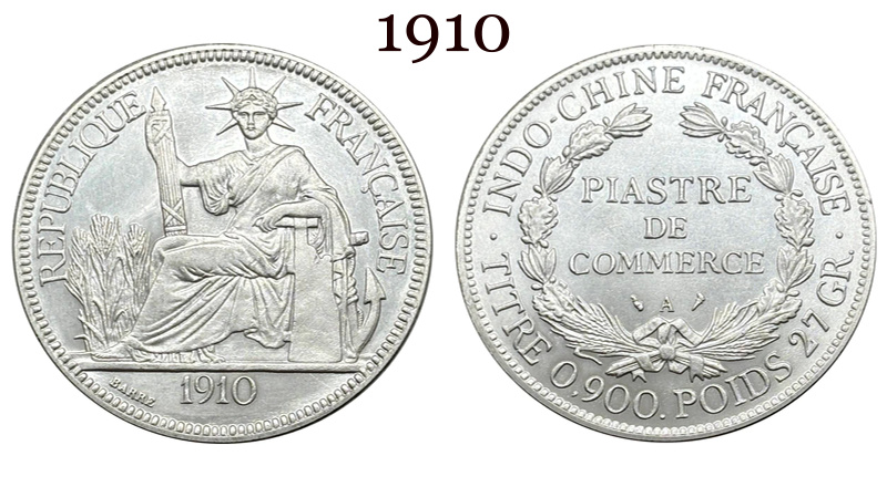 France Indochina 1 One Piastre 1886 1887 1888 1890 1895 1898 1899 1901 1906 1908 1909 1910 1913 1921 1922 1924 1925 1926 1927 1928 French Indochina Silver Plated Replica Coin Commemorative Medal,Historical Collectible Art Craft For Enthusiasts