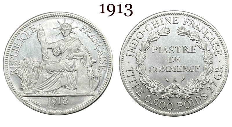 France Indochina 1 One Piastre 1886 1887 1888 1890 1895 1898 1899 1901 1906 1908 1909 1910 1913 1921 1922 1924 1925 1926 1927 1928 French Indochina Silver Plated Replica Coin Commemorative Medal,Historical Collectible Art Craft For Enthusiasts