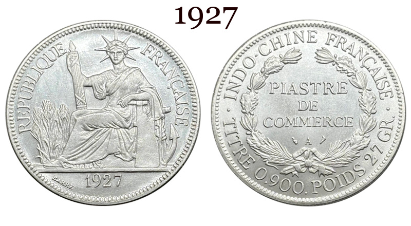France Indochina 1 One Piastre 1886 1887 1888 1890 1895 1898 1899 1901 1906 1908 1909 1910 1913 1921 1922 1924 1925 1926 1927 1928 French Indochina Silver Plated Replica Coin Commemorative Medal,Historical Collectible Art Craft For Enthusiasts