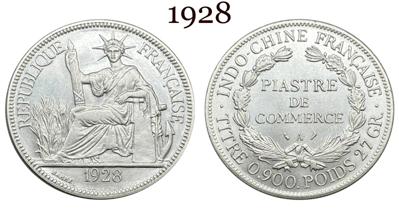 France Indochina 1 One Piastre 1886 1887 1888 1890 1895 1898 1899 1901 1906 1908 1909 1910 1913 1921 1922 1924 1925 1926 1927 1928 French Indochina Silver Plated Replica Coin Commemorative Medal,Historical Collectible Art Craft For Enthusiasts