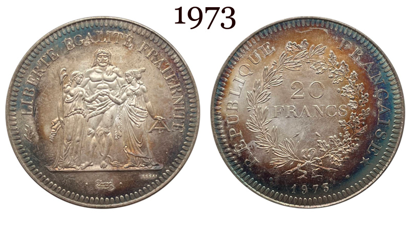France 1973 20 Francs French Hercule De Dupre Silver Plated Replica Coin Commemorative Medal,Historical Collectible Art Craft For Enthusiasts