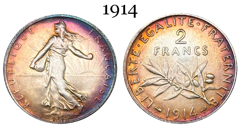 France 2 Francs 1914 1915 1916 1917 Liberte Egalite Republic Silver Plated Replica Coin Commemorative Medal,Historical Collectible Art Craft For Enthusiasts