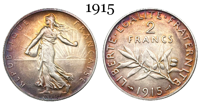 France 2 Francs 1914 1915 1916 1917 Liberte Egalite Republic Silver Plated Replica Coin Commemorative Medal,Historical Collectible Art Craft For Enthusiasts