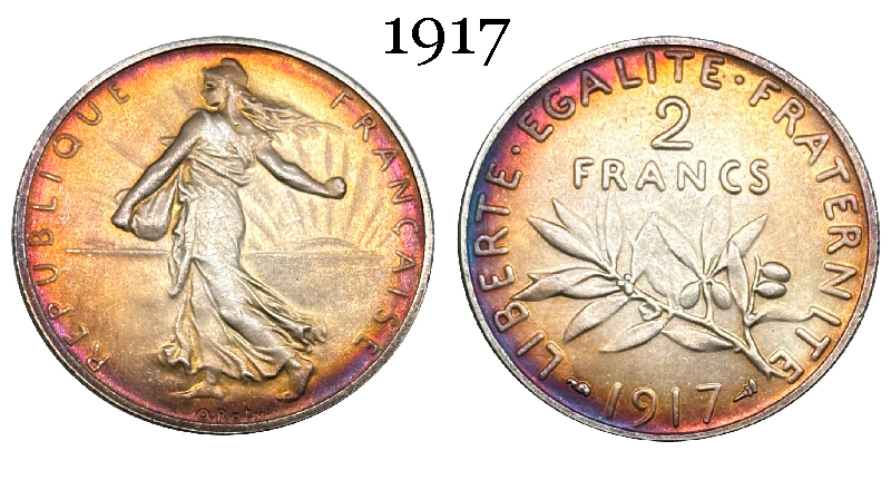 France 2 Francs 1914 1915 1916 1917 Liberte Egalite Republic Silver Plated Replica Coin Commemorative Medal,Historical Collectible Art Craft For Enthusiasts