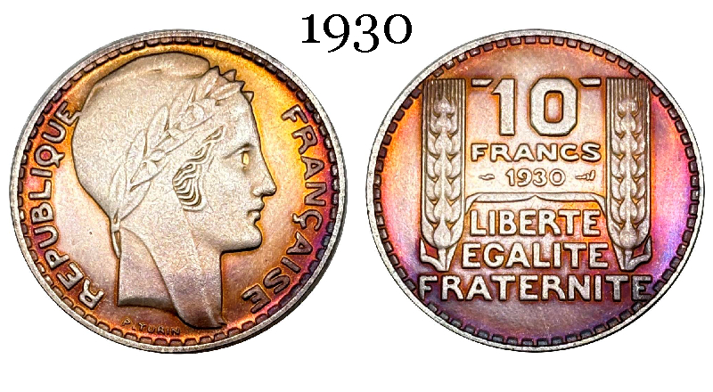 France 10 Francs 1930 1931 1932 1933 1934 Liberte Republic Silver Plated Replica Coin Commemorative Medal,Historical Collectible Art Craft For Enthusiasts