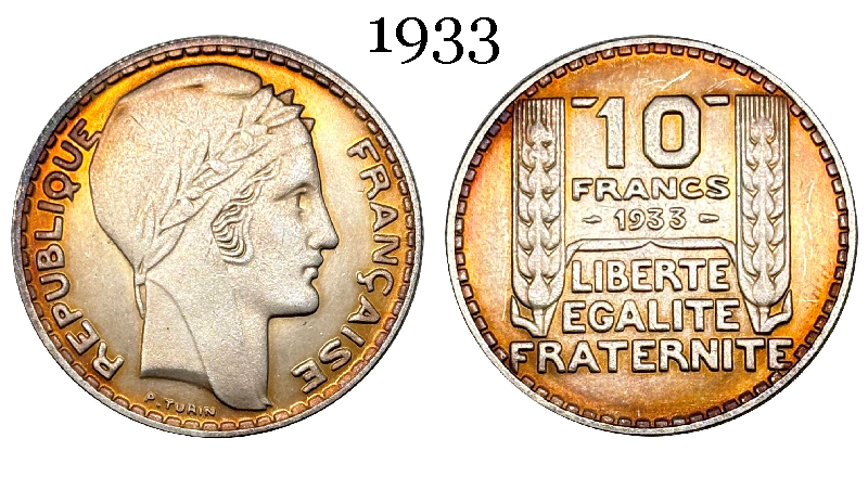 France 10 Francs 1930 1931 1932 1933 1934 Liberte Republic Silver Plated Replica Coin Commemorative Medal,Historical Collectible Art Craft For Enthusiasts