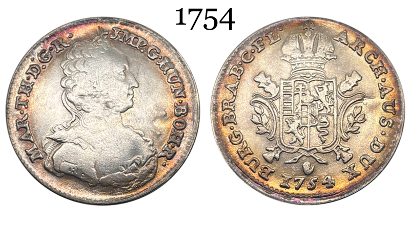 Austria 1754 1/2 Ducaton Maria Theresia Netherlands Silver Plated Metal Replica Coin Commemorative Medal,Historical Collectible Art Craft For Enthusiasts