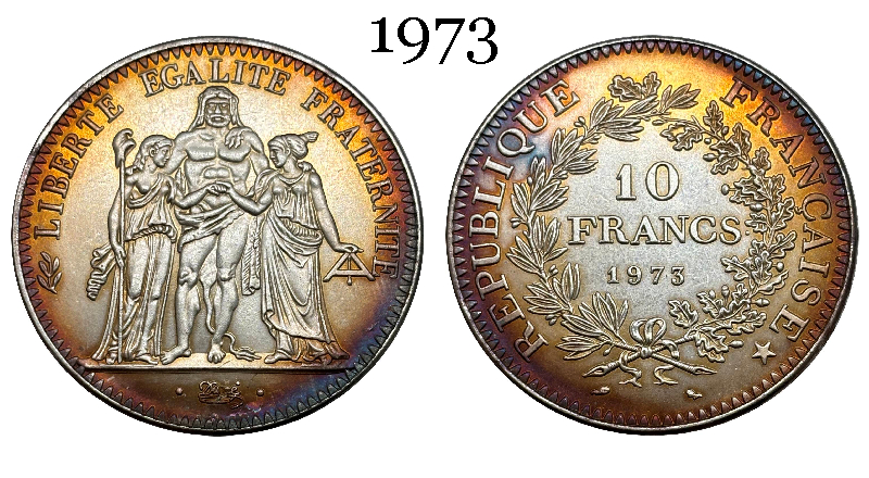 France 10 Francs 1965 1966 1967 1968 1969 1970 1971 Fifth Republic Metropolitan Silver Plated Replica Coin Commemorative Medal,Historical Collectible Art Craft For Enthusiasts