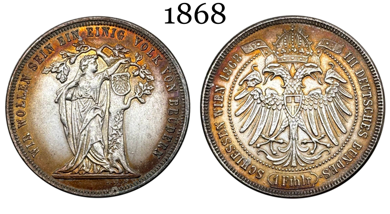 Austrian States 1868 Shooting Thaler  Francis Joseph I Third German Silver Plated Metal Replica Coin Commemorative Medal,Historical Collectible Art Craft For Enthusiasts