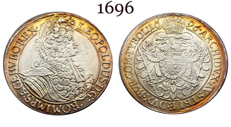 Austrian Empire 1695 1696 1698 One 1 Thaler Leopold I Silver Plated Metal Replica Coin Commemorative Medal,Historical Collectible Art Craft For Enthusiasts