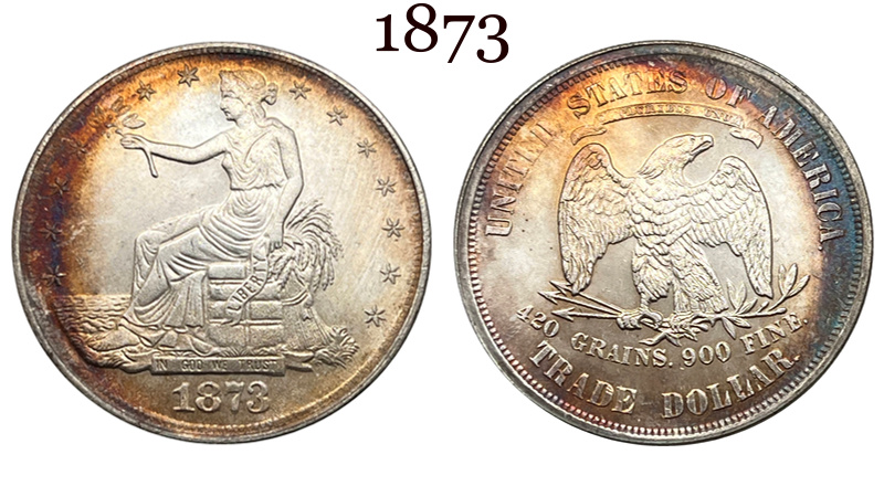 US 1873 - 1885 25 Pcs 1873-1885 No Mint 13 Pcs 1873-1885 CC 6 Pcs 1873-1885 S 6 Pcs Sell United States America 1 One Trade Dollar Liberty Silver Plated Replica Coin Commemorative Medal,Historical Collectible Art Craft For Enthusiasts