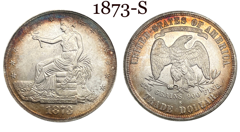 US 1873 - 1885 25 Pcs 1873-1885 No Mint 13 Pcs 1873-1885 CC 6 Pcs 1873-1885 S 6 Pcs Sell United States America 1 One Trade Dollar Liberty Silver Plated Replica Coin Commemorative Medal,Historical Collectible Art Craft For Enthusiasts