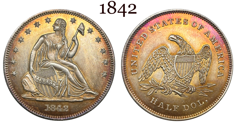 US 1839 -1891 Full Set Seated Liberty 1/2 Half Dollar America United States Replica Coin Commemorative Medal,Historical Collectible Art Craft For Enthusiasts